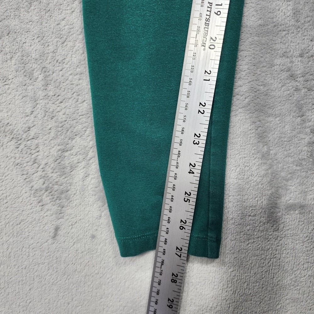 PINK Victoria's Secret Leggings Womens M Green Foldover Waist Ankle Yoga Stretch - Picture 9 of 11